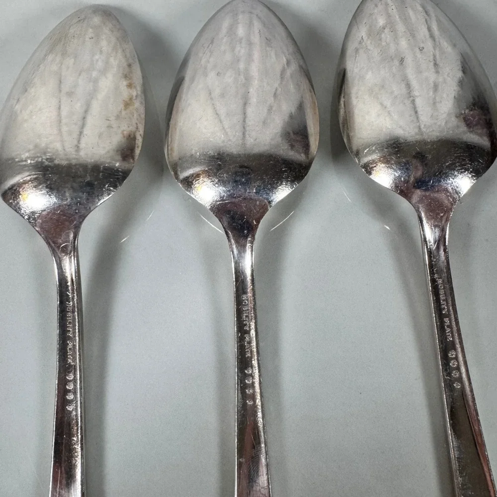 Set of 3 Oneida‎ Nobility Plate Silver Plated Tablespoons Caprice Floral